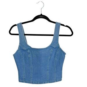 Altar’d State Denim Crop Top Size S Cowgirl Country Festival Concert Rodeo Boho
